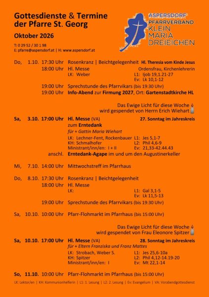 060. Aspersdorfer Gottesdienste & Termine | Oktober 2026